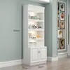 Vitrina Combinada de Gama Alta Integrada con Gabinete de Almacenamiento Multicapa para Salón de Uñas, Combinación de Vitrina para Salón de Belleza, Estantes y Divisiones para Vitrina