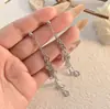 Design de Nicho Levemente Luxuoso, Corrente Exquisita de Zircônia, Brincos Longos com Franjas, Brincos Elegantes, Estilosos e Versáteis em Forma de Gota d'Água