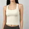 Chaleco de Estilo Deportivo con Tirantes Anchos para Mujer, Ropa de Exterior de Verano con Copas, Corte Ajustado, Espalda Bonita, Camisola Racerback, Top Interior