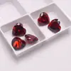Anel com Pedra Solta Coração de Zircônia Vermelho Granate, Coração Sintético de Granate, Unha com Cravação de Pedra Preciosa Diamante Pedra Solta DIY
