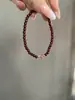 Pulsera de Granate Natural y Cristal de Fresa, Pulsera Simple y Versátil, Pulsera de Diseño Nicho, Pulsera de Moda y Elegante