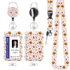 Portatarjetas Divertido con Insignia y Impresión UV, Correa, Clip Retráctil, Tarjeta de Comida, Portatarjetas de Autobús, Portatarjeta de Identificación de Trabajo, Funda Protectora