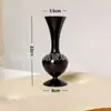 Jarrón Negro de Vidrio Vintage Estilo Francés Contenedor Hidropónico para Flores para Sala de Estar Arreglo Floral Escritorio Decoración del Hogar
