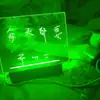 Base Luminosa de Tira Larga de Madera Maciza Tablero de Notas Acrílico Adorno de Luz Nocturna Pizarra de Escritura con Luz de Madera Graffiti Borrable
