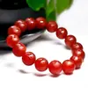Pulsera de Ágata Roja Natural para Mujeres y Hombres, Pulsera Personalizada de Círculo Liso con Seis Palabras Verdaderas de Sabiduría, Cuentas Budistas de Círculo Único Esmeriladas