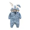 Ins comércio exterior bebê infantil roupas orelhas grandes coelho macacão com capuz zíper roupa de escalada ha roupas desejo Amazon quente