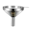 Funil de Aço Inoxidável 304 Transfronteiriço Espessado Doméstico Grande e Pequeno Diâmetro Tela de Filtro Vazamento de Óleo Vazamento de Álcool Kit de Cozinha Funil