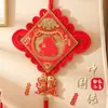 Colgante Personalizado Nuevo Hecho a Mano Nudo Chino Rojo Bendición y Felicidad Doble Cara para Sala de Estar Vestíbulo Casa Nueva y Palabras Felices para Boda Especial