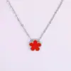 Pulsera Popular Transfronteriza de Flor de Cinco Hojas Doble Cara de Acero de Titanio para Mujer, Joyería Versátil de Moda, Elegante, de Gama Alta y Lujo Ligero