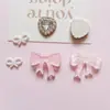 Mini Accesorios de Joyería de Moño Rosa y Blanco, Zapatos Versátiles, Zapatos con Agujero de Flor, Accesorios Decorativos para Fundas de Teléfono Móvil, Materiales al por Mayor