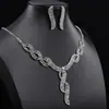 Moda Europea y Americana Set de Pendientes de Cadena para Clavícula Joyería Nueva Llena de Cadena de Garra de Diamante Elegante de Gama Alta Accesorios de Collar de Pedrería