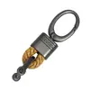 Llavero de cuerda trenzada para coche, de metal, para estudiantes y parejas, universal, con colgante.