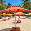 Guarda-sol de exterior, Guarda-sol para pátio, Guarda-sol de poste central para terraço, Guarda-sol grande, Guarda-sol de praia com acabamento em renda, Personalização de fábrica