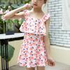 Traje de baño para niños falda de una pieza para niña de bocina plana estilo extranjero princesa floreado para niños aguas termales playa mayoreo
