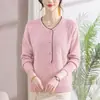 Top de punto fino para mamá para Otoño e Invierno 2026 Estilo nuevo para mujeres de mediana edad y mayores Suéter elegante de capa base para Primavera y Otoño