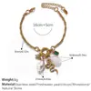 Pulsera de Moda Europea y Americana Collar de Oro de 18K Cadena en Forma de O Collar de Cristal Pulsera de Perlas Collar de Circonita Joyería de Acero Inoxidable