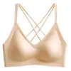 Lindo Sutiã Tomara que Caia Costas Nuas com Base Embutida para Mulheres, Antiderrapante, Suporte Lateral para os Seios, Sutiã Confortável com Alças Finas Duplas, Push-Up, Estilo Fino de Verão