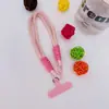Lanyard para Funda de Teléfono Móvil Corta de Color Claro Todo-partido Color Macarrón Correa de Muñeca Duradera con Clip para Mujeres