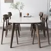 Mesa de Jantar e Cadeiras em Ardósia Combinação Luxo Leve Doméstico Apartamento Pequeno Simples Moderno Nova Mesa de Jantar 2025 Cadeiras de Jantar Totalmente em Madeira Maciça