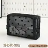 Bolso de Malla Flocada con Forma de Corazón Bolsa de Cosméticos Bolso Pequeño para Artículos de Tocador Bolsa para Retoques Bolsa para Labiales Bolsa de Almacenamiento