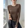 Top base de manga larga de malla negra con cuello semitortuga para mujer, nueva colección de otoño 2026, adecuado para usar en capas o solo, con un look sofisticado