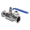 Válvula de bola de tres vías de acero inoxidable 304 de grado sanitario de instalación rápida tipo T abrazadera de tipo válvula de grado alimenticio 32 51 63