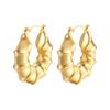 Pendientes huecos de acero inoxidable estilo Aier Mosha de moda, pendientes de titanio y acero chapados en oro de 18 quilates, suministro de comercio exterior