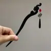 Horquilla Antigua de Imitación de Sándalo de Alta Calidad Broche Elegante para el Cabello Borla de Madera Accesorios para el Cabello Paso a Paso Hanfu Cheongsam