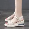 Sandálias Plataforma Cuña Grossa para Mulheres 2026 Verão Nova Moda Versátil Estilo Coreano Plataforma Biqueira Aberta Salto Alto Casual