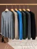 Suéter Masculino de Cashmere Puro Meia-Gola Tricotado, Classe Nova Outono e Inverno, Escovado Real, Macio e Confortável, Macio e Ceroso