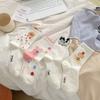 Calcetines Blancos Lindos de Dibujos Animados Medias para Mujer Ins Calcetines de Media Caña Trendy Estilo Coreano Gato Japonés Conejo Estudiante Calcetines Apilados