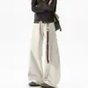 Pantalones de trabajo de retazos deconstruidos estilo americano para hombre, pantalones casuales versátiles de pierna ancha, corte limpio, corte holgado, nuevos y modernos