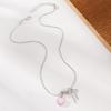 Pendientes de acero inoxidable con forma de lazo estilo europeo y americano, pulsera, collar, joyería de moda, traje femenino, gargantilla de gran sentido