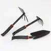 Set Doble Propósito de Pala Pequeña y Rastrillo para Jardinería, Plantar Flores, Deshierbar, Trasplantar, Cavar Tierra y Jardinería Juego de Cuatro Piezas