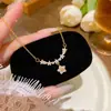 Collar de flor de circón versátil para uso diario, cadena para la clavícula de lujo discreto de alta gama, accesorio de moda dulce y elegante para mujer