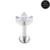 Anillo de Labio de Aleación de Titanio Puro F136 Diente Interno Anillo de Labio Piedra Ojo de Caballo Anillo de Labio Exquisito Simple Perno de Hueso de Oreja Anillo de Pendiente