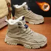 Zapatos de Invierno para Hombre Botas de Caña Alta Forradas de Lana Estilo Retro Británico para Hombre Aumentadores de Altura Engrosados Cálidos Zapatos de Algodón Botines Zapatos de Trabajo