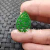 Pingente de Jade Pingente de Jade Verde Seco Oco Pingente Cauda de Fênix Verde Yang Colar Pingente Verde Turquesa Pingente de Brinco