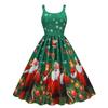 L Vestido de Natal transfronteiriço eBay Amazon comércio exterior Colete estampado sem mangas feminino vestido grande swing