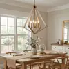 Lámpara de comedor minimalista estilo americano de bronce antiguo de cobre puro, candelabro nórdico de lujo ligero totalmente de cobre