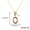 Cor transfronteiriça zircônio micro-incrustado Inglês carta colar pingente de cobre chapeado diamante zircão 18k clavícula cadeia jóias mulheres atacado