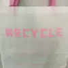 Bolsa Tote Vermelha RPET Ecológica Serigrafada Costurada Não Tecida para Compras Reciclável Bolsa Ecológica Loja de Roupas
