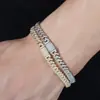 Hip-Hop Europeo y Americano Transfronterizo Cadena Cubana de 6 mm Plata S925 Fila Única Moissanita Pulsera para Hombre Joyería de Alta Gama Personalización