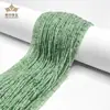 Cuentas al por mayor naturales verdes fresa redondas corte facetado cuentas sueltas cuentas redondas pequeñas accesorios para pulsera collar