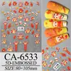 Pequeñas pegatinas adhesivas impermeables de relieve tridimensional 5D, patrón pequeño de dibujos animados, pegatinas decorativas para uñas, pegatinas para uñas de estilo nacional