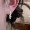 Pendientes de Borla de Circonita con Gota de Agua Cepillada Plateada de Lujo Ligero de Nicho para Mujer, Modernos, de Gama Alta, Versátiles, Simples y Exquisitos