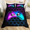 Funda de edredón geométrica multicolor panal hexagonal juego de ropa de cama tema geométrico metálico rayado juego de tres piezas