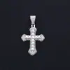 Colar Cruz Colorido com Zircônia Europeu e Americano Transfronteiriço para Mulheres, Pingente de Diamante Versátil, Colar Hip-Hop, Joia para Homens, De Alta Qualidade