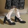 Zapatos Mary Jane para Mujer 2024 Primavera Nuevos Japoneses JK Tacones Altos Loli Impermeables Plataforma Tacón Grueso plateado Zapatos de Estudiante