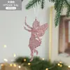 Plástico Rosa Pó Pegajoso Pó Dourado Enfeites de Natal Suprimentos para Decoração de Árvore de Natal Decorações Penduradas Arranjo de Cena Natal